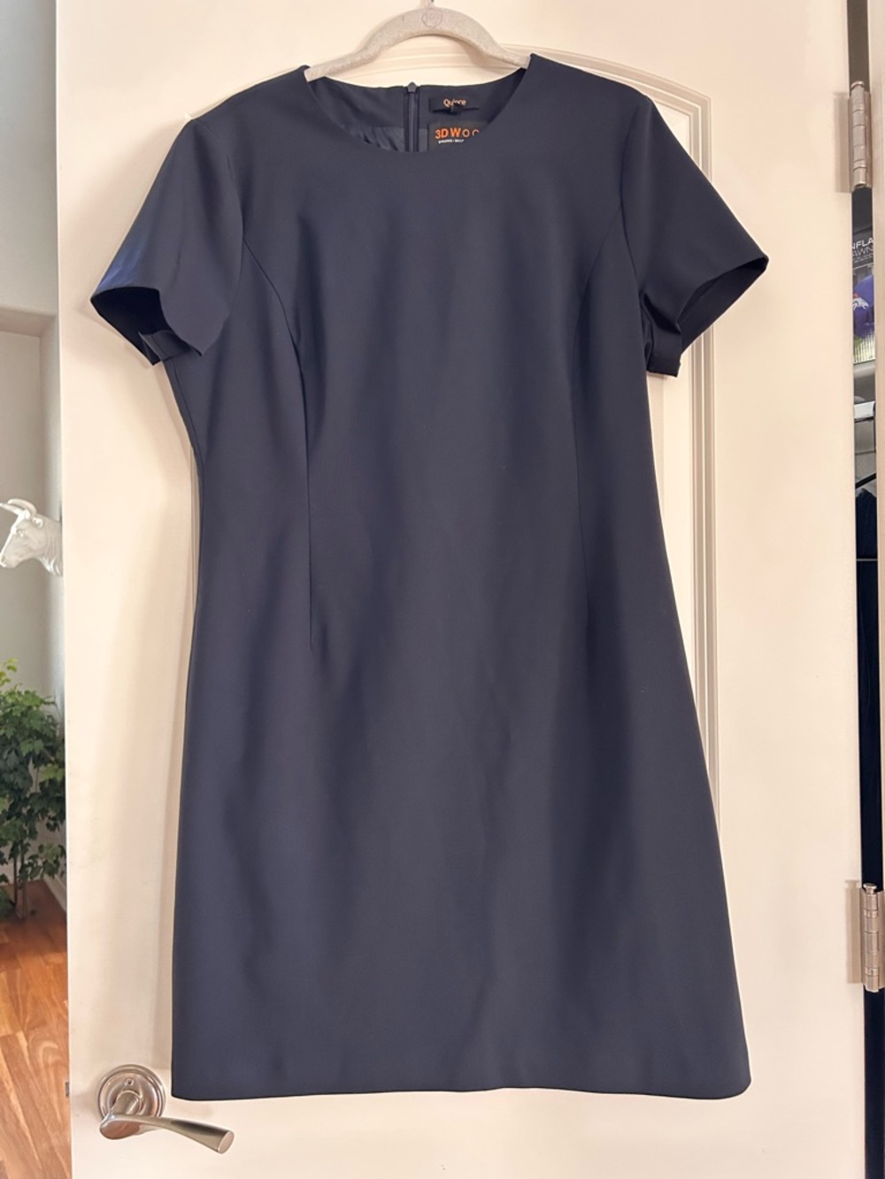 NWOT Quince Italian Wool short Sleeve Dress. Breathable. Navy. Sz 14 - Picture 6 of 11